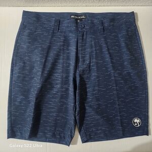 TravisMathew Men Shorts Blue Performance Stretch Golf Casual Size 36